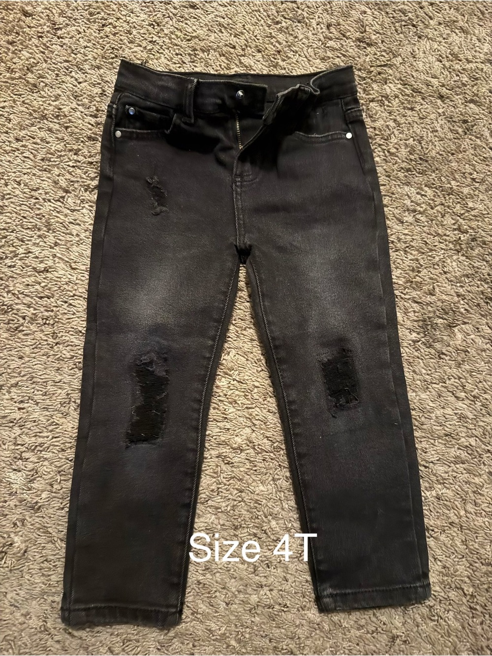 Boys' Black Distressed Jeans - Size 4T
